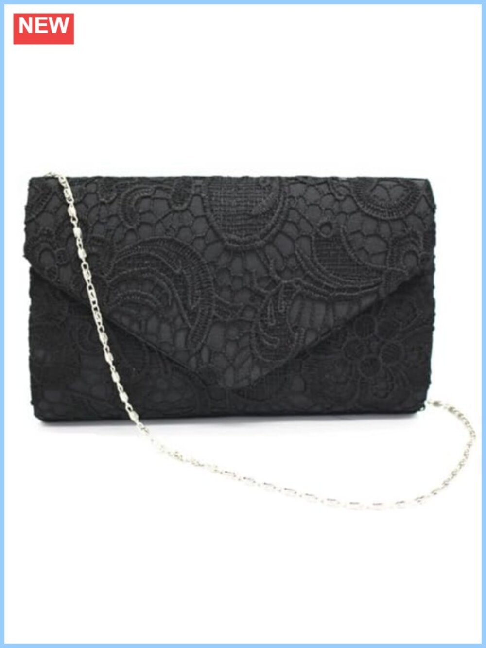 Lace Embroidered Clutch Dressy Envelope Evening Bag Satin